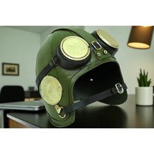 KuzeyTacı Metal Pilot Kaskı Dekoratif Vintage Tasarım Vip Full Metal 14 cm