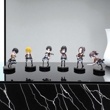 Silikon Anime Figür 6'lı Set Ev Ofis Sevimli Dekorasyon Vip