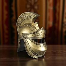 Roma Askeri Dekoratif Miğfer Metal Orta Çağ Tasarımı Şık Vip