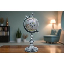 Vintage Metal Dekoratif Dünya Küresi Antik Görünümlü Vip 60 cm