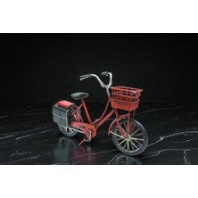 Dekoratif Metal Bisiklet Kırmızı Nostaljik Sepetli Vip