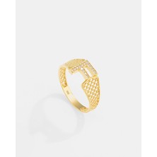 14 Ayar Altın Harfli Tasarım Yüzük