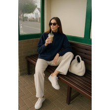 Kadın Fermuarlı Içi Polarlı Sweatshirt