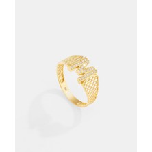 14 Ayar Altın Harfli Tasarım Yüzük