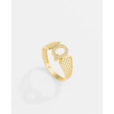 14 Ayar Altın Harfli Tasarım Yüzük