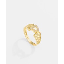 14 Ayar Altın Harfli Tasarım Yüzük