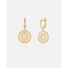 Kişiye Özel 14 Ayar Altın Harfli ve Zirkon Taşlı Küpe