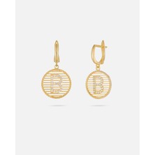 Kişiye Özel 14 Ayar Altın Harfli ve Zirkon Taşlı Küpe