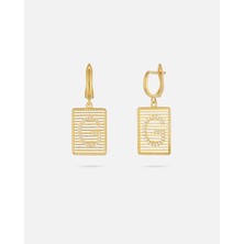 14 Ayar Kişiye Özel Zirkon Taşlı Harf Küpe