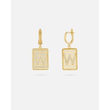 14 Ayar Kişiye Özel Zirkon Taşlı Harf Küpe