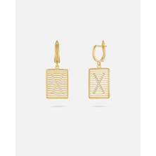 14 Ayar Kişiye Özel Zirkon Taşlı Harf Küpe