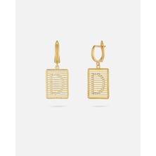 14 Ayar Kişiye Özel Zirkon Taşlı Harf Küpe