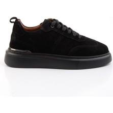 Siyah Hakiki Deri Erkek Sneaker E01082000402
