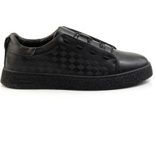 Siyah Baskılı Hakiki Deri Erkek Casual Ayakkabı E01535215703