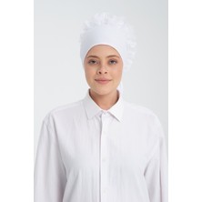 T-Crazy Dikişsiz Dantel Topuzlu Bone, Fırfırlı Penye Bone, Arkadan Bağlamalı, Dikişsiz Penye Bone