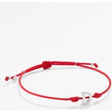 Gümüş Harfli Kırmızı Ipli Ikon Bileklik