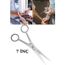 7 Inç 17 cm Profesyonel Düz Uçlu Ice Makas Saç Sakal Kesim Makası Berber Kuaför Makası