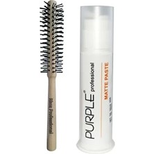 Rkoz Kuaför Fön Fırçası ve Purple Mat Wax 100 ml Doğal Şekillendirici