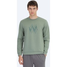 Mint Bisiklet Yaka Desenli Sweatshırt