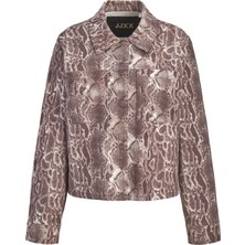 Kadin Cep Detayli Desenli Gömlek Ceket - Sarah