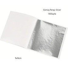 Gümüş Yaprak, Gümüş Yaprak ,varak Gümüş, Silver Tırnak Süsü, Dekoratif, Epoksi REÇINE-9X9CM-100SAYFA