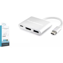 Hadron HDX7764 Type-C Hdtv Combo HDMI 4K 30Hz + Type-C + Usb3.0 3ın1 Gri