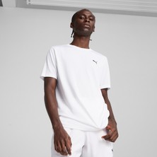 Puma Essentials Small Logo Poly Erkek Beyaz Yuvarlak Yaka Tişört