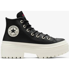 Converse Chuck Taylor All Star Lugged Heel Kadın Siyah Deri Platform Bot.001