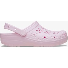 Crocs Classic Floral Cut Out Clog Kadın Pembe Terlik.6ZW