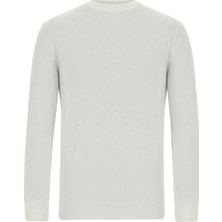 Yarım Balıkçı Yaka Slim Fit Dar Kesim Desenli Pamuklu Kaşmirli Triko Kazak