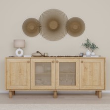 Bohem Serisi Natura 2 Kapak Pvc Hasır Desen Ceviz - Meşe Konsol