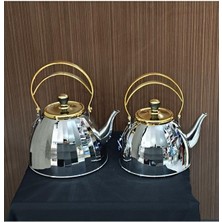  Vıcalına  Çelik Çaydanlık Seti Ithal Model Alman Markası Paslanmaz Çelik Çaydanlık Ocak Üstü Isıtıcı 2 Lt 3 Lt