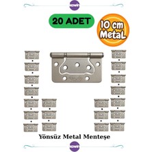20 Adet Dayanıklı 10 CM Kapı Menteşesi – Saten Metal Yönsüz Kelebek Menteşe Gümüş Krom