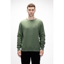 Windy Soluk Yeşi̇l Crewneck Erkek Baskılı Sweatshirt