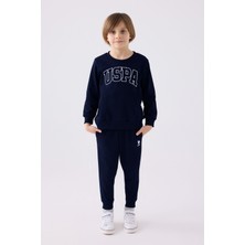 U.S. Polo Assn. Erkek Çocuk Lacivert Eşofman Takımı %65 Pamuk %35 Polyester Lastikli Paça 9 - 10 Yaş