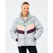 Skechers W Puffer Jacket Kadın Gri Mont S2520207-2568