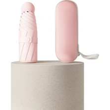 Mini Kapsül Şemsiye Özel Kılıflı, Su Geçirmez ve Taşınabilir Model 6 Telli ve Uv Korumalı Yağmur Şemsiyesis