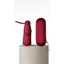 Mini Kapsül Şemsiye Özel Kılıflı, Su Geçirmez ve Taşınabilir Model 6 Telli ve Uv Korumalı Yağmur Şemsiyesis