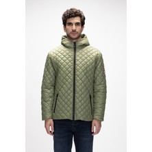 Shang Soluk Yeşi̇l Puffer Kapüşonlu Erkek Mont