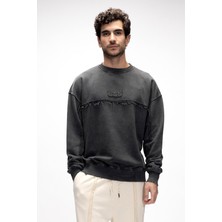 Vex Si̇yah Oversize Erkek Sweatshirt