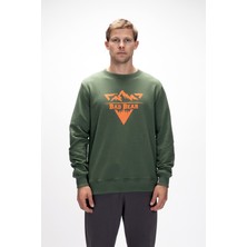 Mountain Soluk Yeşi̇l Crewneck Erkek Baskılı Sweatshirt