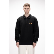 Diez Si̇yah Yarım Fermuarlı Erkek Sweatshirt