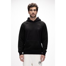 Grass Si̇yah Kapüşonlu Erkek Sweatshirt