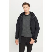 Altınyıldız Classics Standart Fit Normal Kesim Kapüşonlu Dik Yaka Yan Cepli Kaban