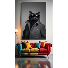 Özkacar Group Beyefendi Kedi V1 Ev Duvar Salon Güzellik Salonu Ofis Dükkan Dekarasyon Kanvas Tablo