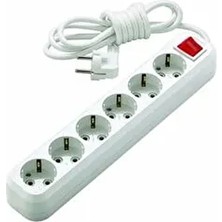 20 Metre 6lı Anahtarlı Uzatma Kablosu 3x2,5 mm Ttr Topraklı Seyyar Kablo