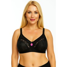 Wear Treasure Kadın Büyük Beden Dantel Detaylı 3 Kopçalı Toparlayıcı Penye Desteksiz Telsiz Kapsız Anne Sütyeni