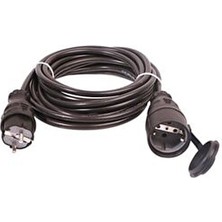 30 Metre Siyah Kauçuk Tekli Priz