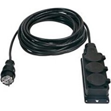 10 Metre Siyah Kauçuk Üçlü Priz Topraklı 3x1.5