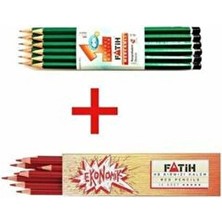 Fatih Kırmızı Kopya Kalemi Kurşun Kalem Seti 12 Adet Kırmızı Renkli Ekonomik Kullanım